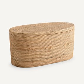 Ovalen koffer, gevlochten rotan, Pantos