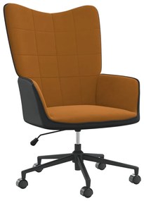 vidaXL Relaxstoel fluweel en PVC bruin