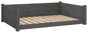 vidaXL Hondenmand 95,5x65,5x28 cm massief grenenhout grijs