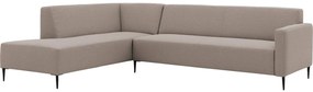 Goossens Bank Key West grijs, stof, 3-zits, modern design met ligelement links