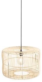Oosterse hanglamp zwart met rotan kap - Maud