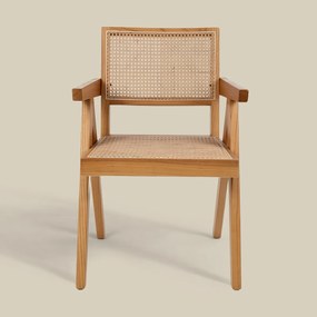 Rotan Stoel Met Armleuningen Naturel