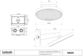 Hotbath Cobber M620 hoofddouche 30cm wit mat