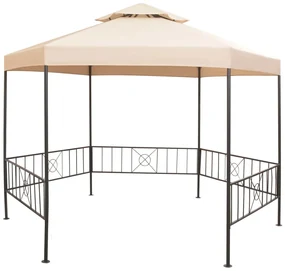 vidaXL Tuinprieel 323x265 cm hexagonaal beige