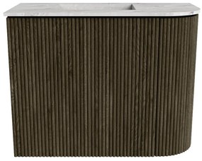 Mondiaz Joya DLux 50cm toiletmeubel ronding rechts shadow met wastafel faye links 1 kraangat glace