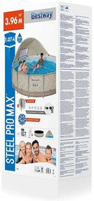 Bestway frame zwembad steel pro max set rond 396 cm met zonnescherm