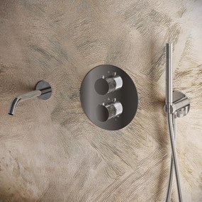 Saniclear Talpa Curved rond inbouw thermostaat met inbouwdeel chroom