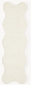 Handgeweven viscose loper Wavy met golvende rand