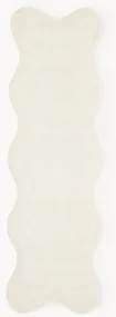 Handgeweven viscose loper Wavy met golvende rand