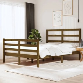 vidaXL Bedframe grenenhout honingbruin 150x200 cm 5FT King Size