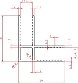 Saniclear Redro hoekprofiel geborsteld koper 8mm