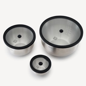 ZWILLING Fresh &amp; Save STAINLESS vacuumschalen set S/M/L / 6-delig, Roestvrij staal, Zilver - Fresh &amp; Save STAINLESS - ZWILLING