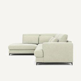 Omvormbare hoekbank links, stonewashed fluweel, Marsile