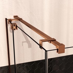 Brauer Stellar douchecabine met draaideur 100x80cm koper geborsteld PVD
