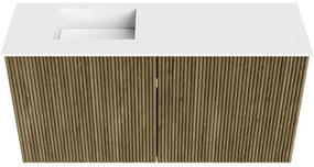 Mondiaz Joya 80cm toiletmeubel dusk met wastafel faye links zonder kraangat talc