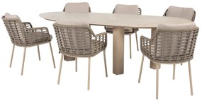 Taste by 4 Seasons Puglia tuinset latte met Denia tafel 240 cm Tuinset taupe weerbestendig