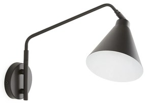 Wandlamp in metaal met verstelbare arm, Hiba