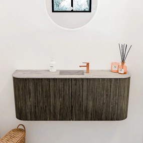 Mondiaz Joya DLux 105cm toiletmeubel ronding links/rechts shadow met wastafel faye midden 1 kraangat glace