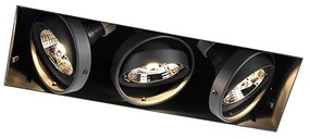 Inbouwspot zwart GU10 AR70 trimless 3-lichts - Oneon Modern GU10 Binnenverlichting Lamp
