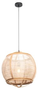 Stoffen Oosterse hanglamp bruin 50 cm - PascalOosters E27 Binnenverlichting Lamp