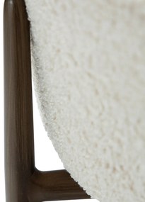 Dan-Form Orbit Eetkamerstoel Met Hoge Rugleuning Rond Boucle Lichtgrijs