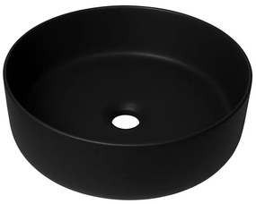 QeramiQ Dely waskom - 36x36x12cm - zonder overloop - rond - keramiek - mat zwart SW1244988