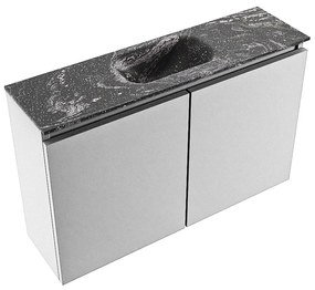 Mondiaz Ture DLux toiletmeubel 80cm plata met wastafel lava midden met kraangat