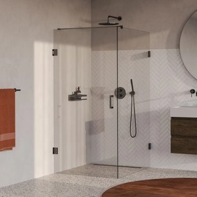 Brauer Void profielloze douchecabine 90x120cm gunmetal geborsteld PVD