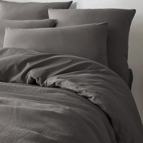 Dubbelzijdige kussensloop in gewassen linnen en gewassen katoen, Annaba