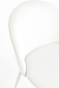 Set 4 White Vint Fluwelen Stoelen