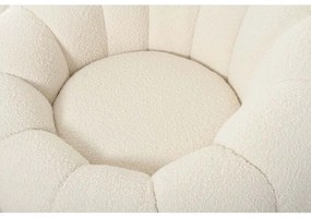 Kare Design Peppo Bloom Ronde Fauteuil Draaibaar Wit Boucle
