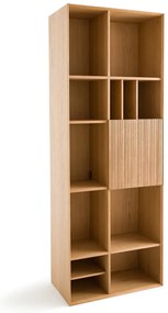 Boekenkast met 1 deur in eiken en fineer, Mikube