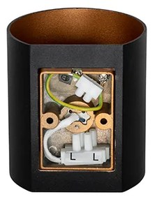 Moderne wandlamp zwart met messing - Sabbio