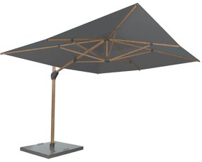 4 Seasons Outdoor Hacienda parasol 300 x 400 cm charcoal, wood look frame  Parasol     weerbestendig