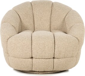 Ronde Fauteuil Draaibaar Boucle Beige