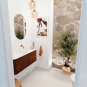 Mondiaz Joya 105cm toiletmeubel ronding links/rechts ruby met wastafel faye midden zonder kraangat talc
