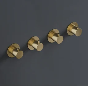 Hotbath Cobber CB7070 afbouwdeel inbouw douchethermostaat met 3 stopkranen geborsteld nikkel