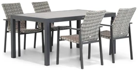 Tuinset 4 personen 164 cm Aluminium/wicker Grijs Lifestyle Garden Furniture Upton/Residence