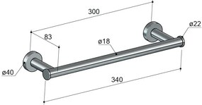 Hotbath &More handdoekhouder 34cm verouderd ijzer