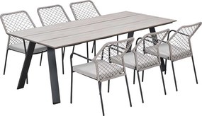 Garden Impressions Ross tuinset sand 7-delig - Braga tuintafel 220x100 cm