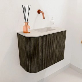 Mondiaz Joya DLux 50cm toiletmeubel ronding links shadow met wastafel faye rechts zonder kraangat ostra