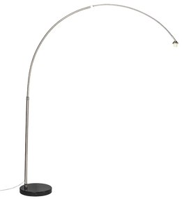 Moderne booglamp staal met marmeren voet - XXL Modern Binnenverlichting Lamp