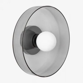 Jaxal Wandlamp Van Glas En Roestvrij Staal Zwart & Ø35 Cm - Sklum