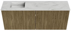 Mondiaz Joya DLux 100cm toiletmeubel dusk met wastafel faye links zonder kraangat opalo