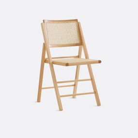 Opvouwbare stoel van beukenhout en riet, Rivia