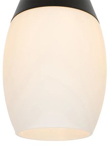 Moderne hanglamp zwart met opaal glas - Drop Modern E27 ovaal Binnenverlichting Lamp