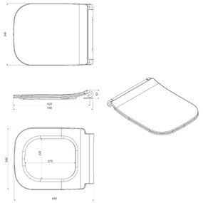 Sapho Vea toiletzitting softclose wit glans