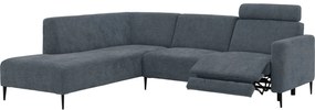 Goossens Hoekbank Tiolo Met Relaxfunctie En Hoofdsteun grijs, stof, 3-zits, modern design met ligelement links
