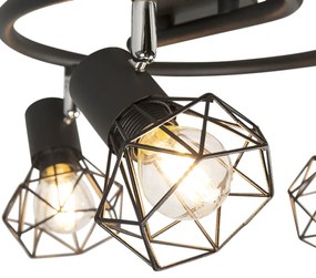 Art Deco Spot / Opbouwspot / Plafondspot zwart draai- en kantelbaar 3-lichts - Mosh Modern E14 rond Binnenverlichting Lamp