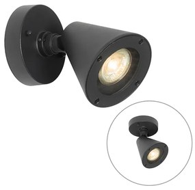 Moderne buiten wandlamp zwart IP44 verstelbaar - Ciara Modern GU10 IP44 Buitenverlichting rond